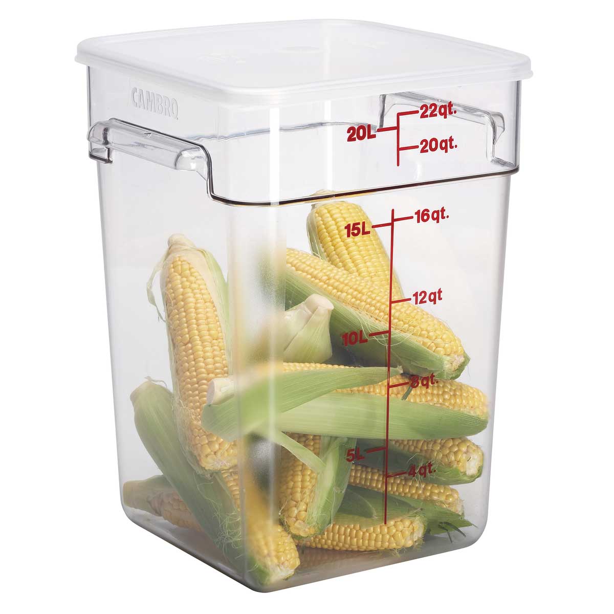 Culinary Essentials by Cambro 22SFSCW135 CamSquare Camwear Storage Container, Clear, 22 qt. - Image 2