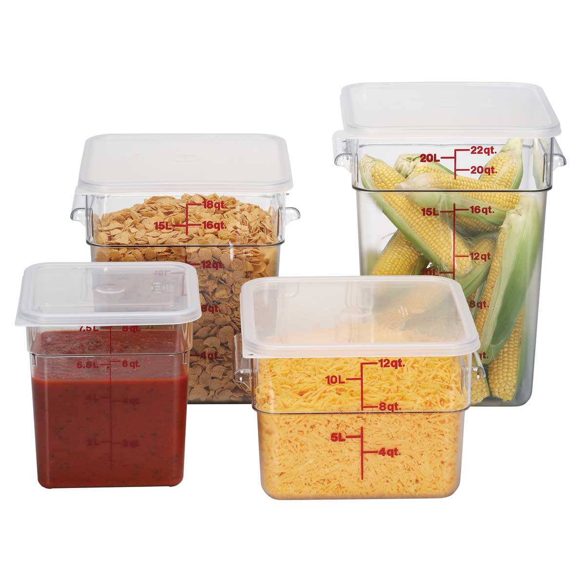 Culinary Essentials by Cambro 22SFSCW135 CamSquare Camwear Storage Container, Clear, 22 qt. - Image 3