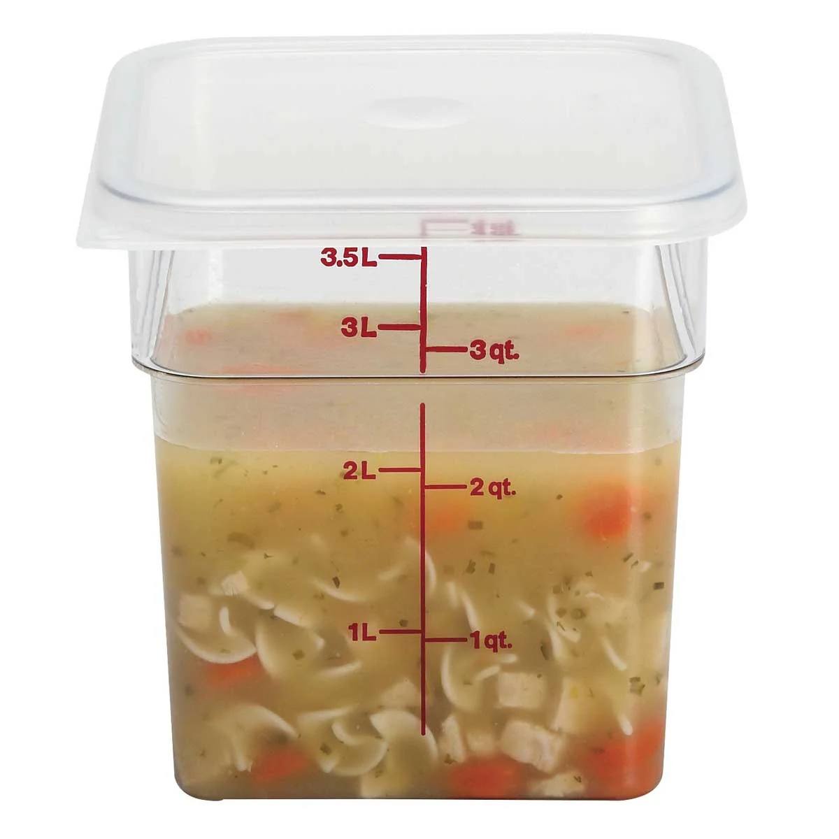 Culinary Essentials by Cambro 4SFSCW135 CamSquare Camwear Storage Container, Clear, 4 qt. - Image 2