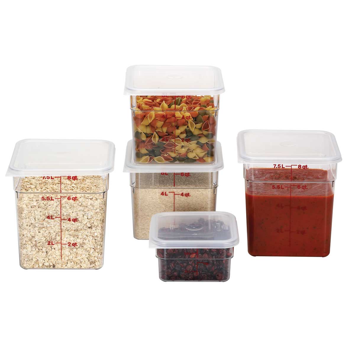 Culinary Essentials by Cambro 8SFSCW135 CamSquare Camwear Storage Container, Clear, 8 qt. - Image 2
