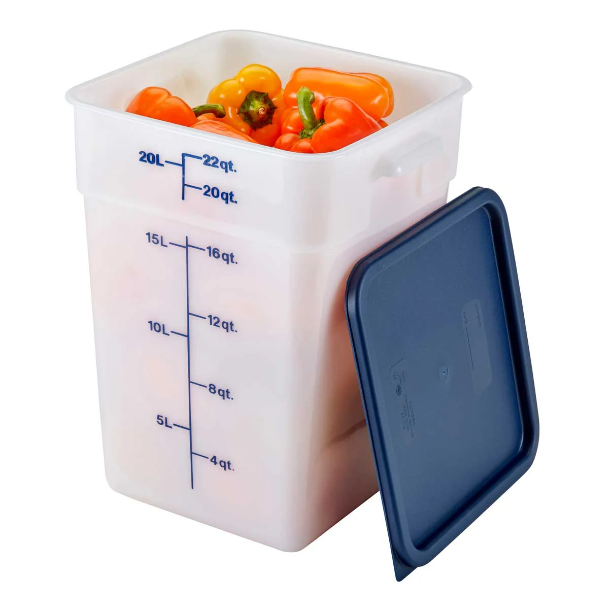 Culinary Essentials by Cambro SFC12453 CamSquare Storage Container Lid, Midnight Blue, 12, 18 & 22 qt. - Image 4