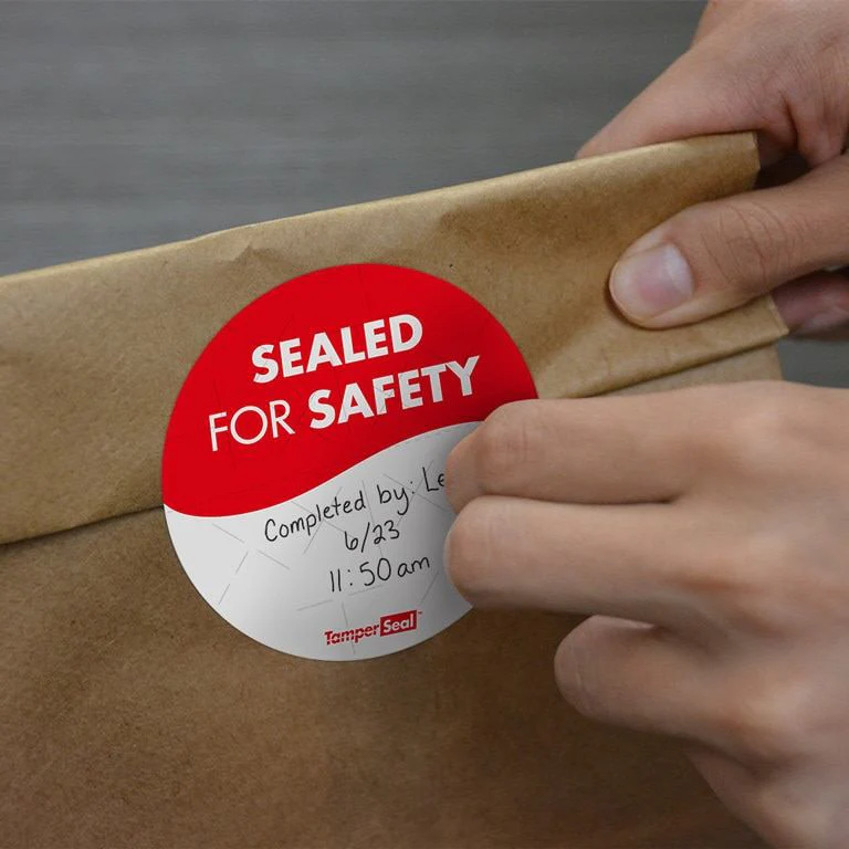 Daymark IT118674 TamperSeal Tamper-Evident Hand-Writable Labels, 3" Circle, Roll of 500 - Image 2