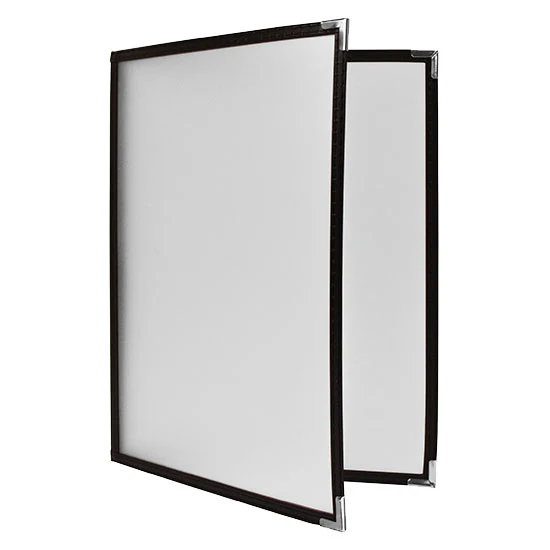 Deluxe Clear Sewn Menu Cover, Black, 8-1/2" x 14", double - Image 2