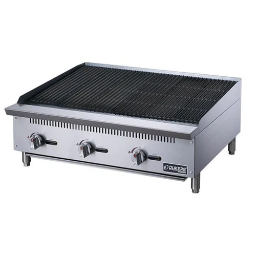 Dukers DCCB36 Gas Countertop Charbroiler, Radiant, 3 Burners, 36" - Image 2
