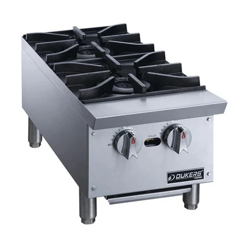 Dukers DCHPB12 Countertop Hotplate w/ Two Burners, Natural Gas, 12" - Image 3