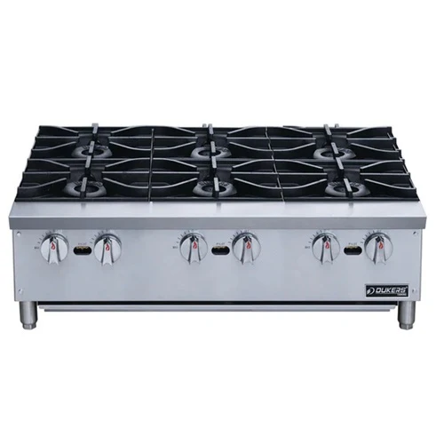 Dukers DCHPB36 Countertop Hotplate w/ Six Burners, Natural Gas, 36" - Image 2