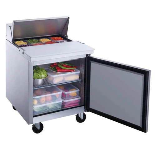 Dukers DSP29-8-S1 Solid Door Sandwich / Salad Prep Table, Stainless Steel, 29" - Image 2