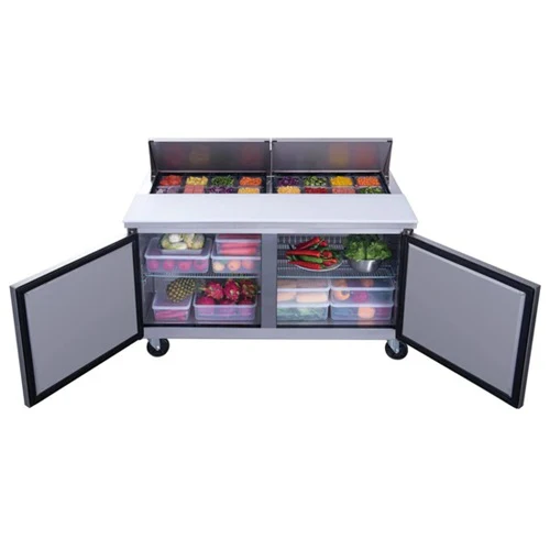 Dukers DSP60-16-S2 Solid 2 Door Sandwich / Salad Refrigerated Prep Table, Stainless Steel, 60" - Image 3