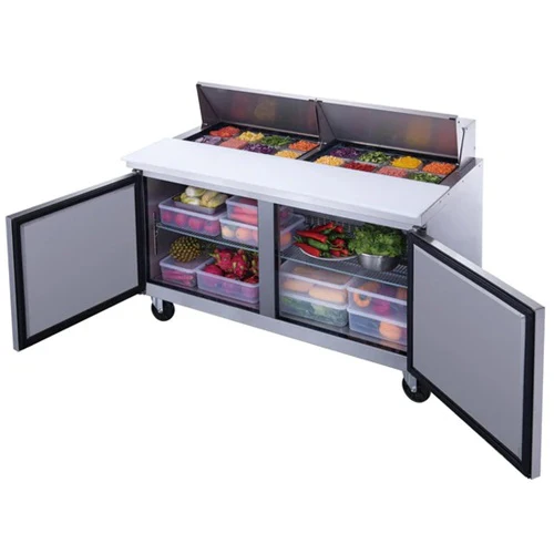 Dukers DSP60-16-S2 Solid 2 Door Sandwich / Salad Refrigerated Prep Table, Stainless Steel, 60" - Image 4
