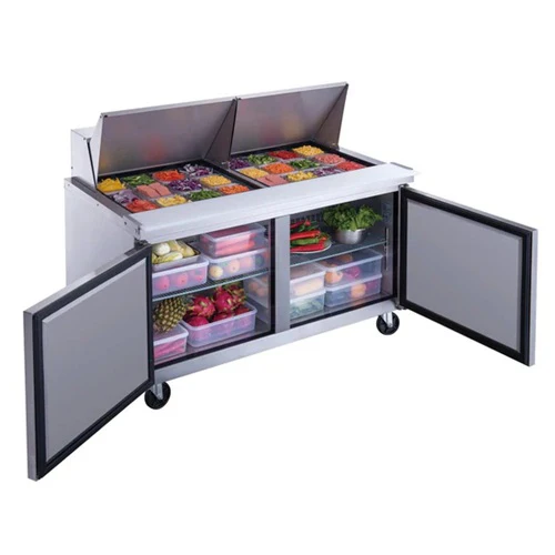 Dukers DSP60-24M-S2 Mega Top Solid Two Door Sandwich / Salad Prep Table, 60" - Image 2