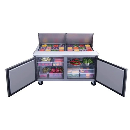 Dukers DSP60-24M-S2 Mega Top Solid Two Door Sandwich / Salad Prep Table, 60" - Image 3