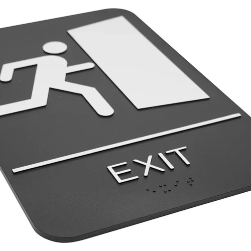 "Exit" Sign with Braille, 6" x 9" - Image 2