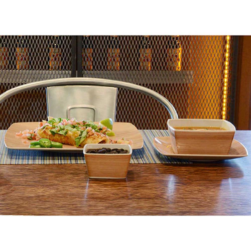 FOH Platewise Mod Square Bowl, Bamboo, 16 oz. - Image 2