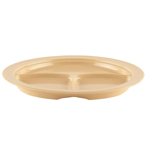 GET CP-531-T Supermel Plate, 3 Compartment, Tan Melamine, 10" - Image 2