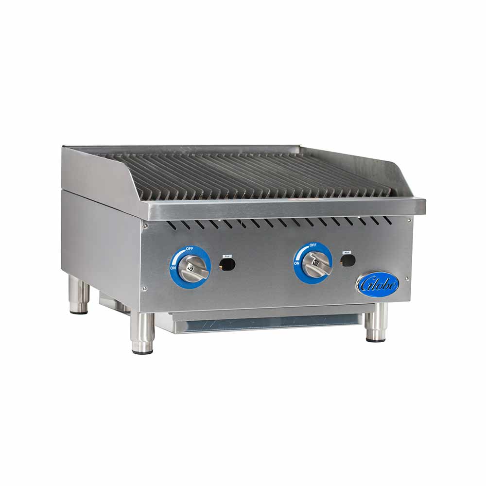 Globe GCB24G-CR Gas Countertop Charbroiler, Radiant, 2 Burners, 24" - Image 4