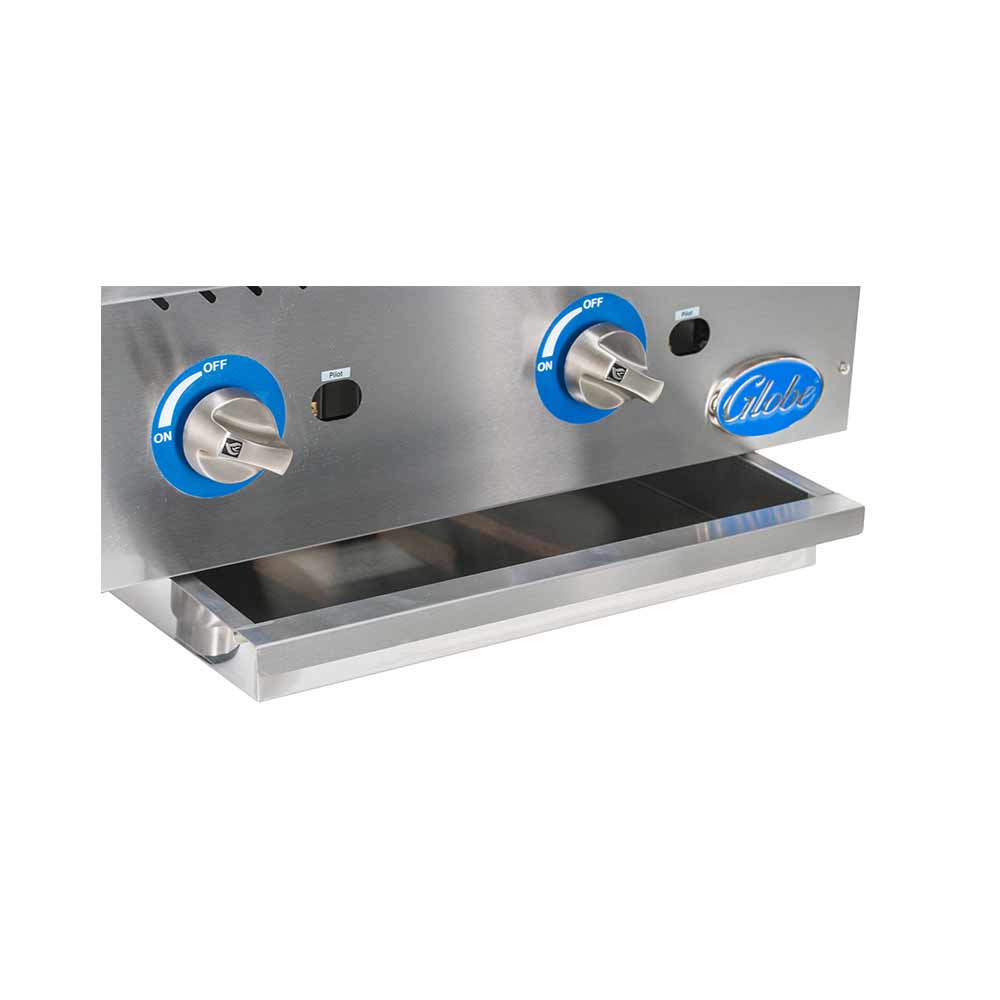 Globe GCB24G-CR Gas Countertop Charbroiler, Radiant, 2 Burners, 24" - Image 5