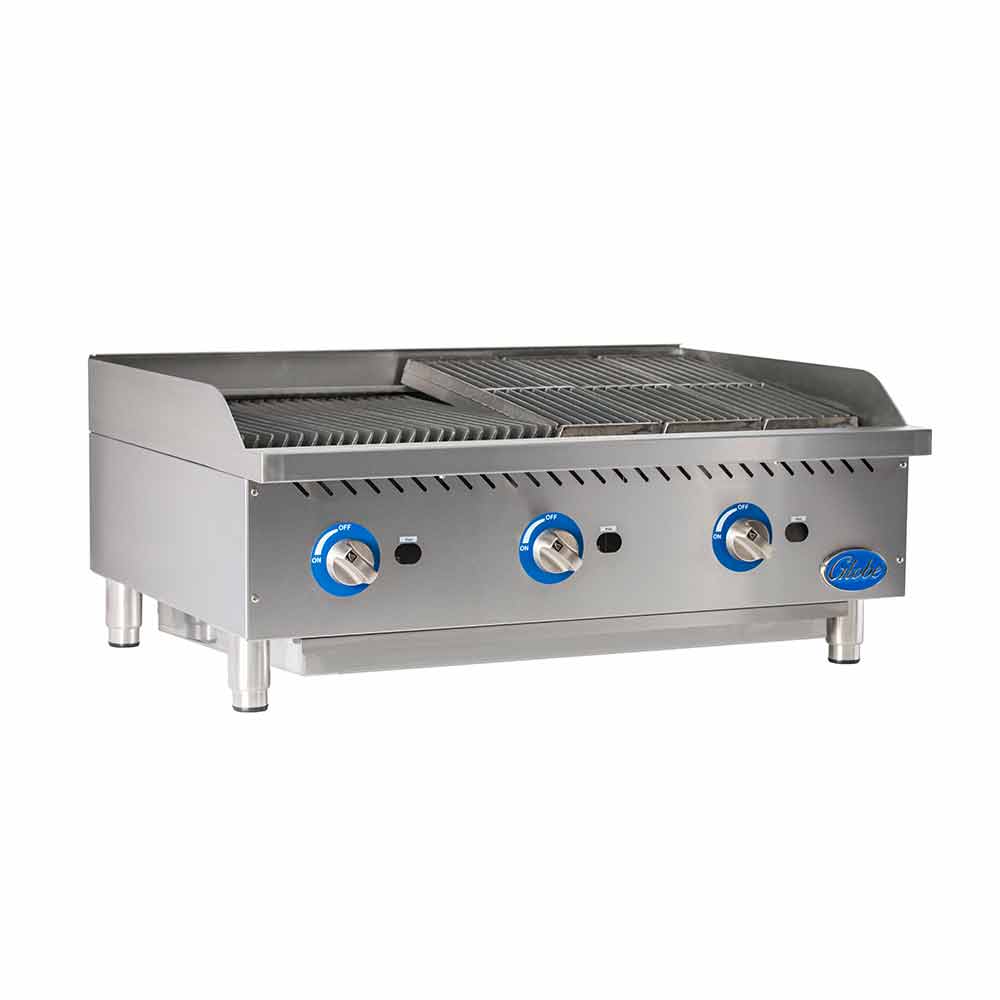 Globe GCB36G-CR Gas Countertop Charbroiler, Radiant, 3 Burners, 36" - Image 2