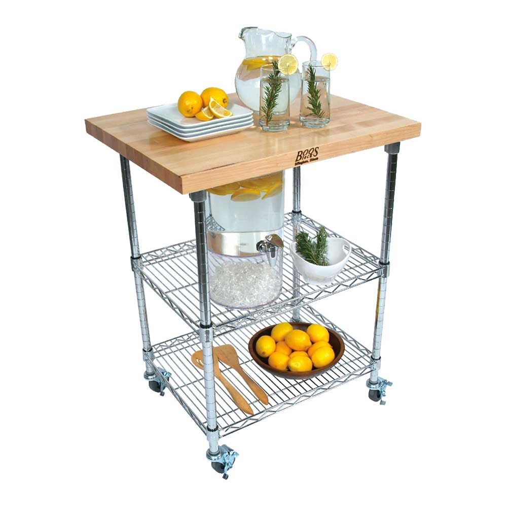 John Boos MET-MWC-1-X Metropolitan Maple Top Wire Cart, 27" x 21" - Image 2