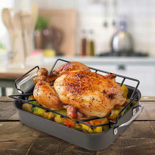 Kitchen Roasting Pro V-Shaped Wire Roasting Rack, Nonstick, 16" x 10.25" x 4" - Image 3