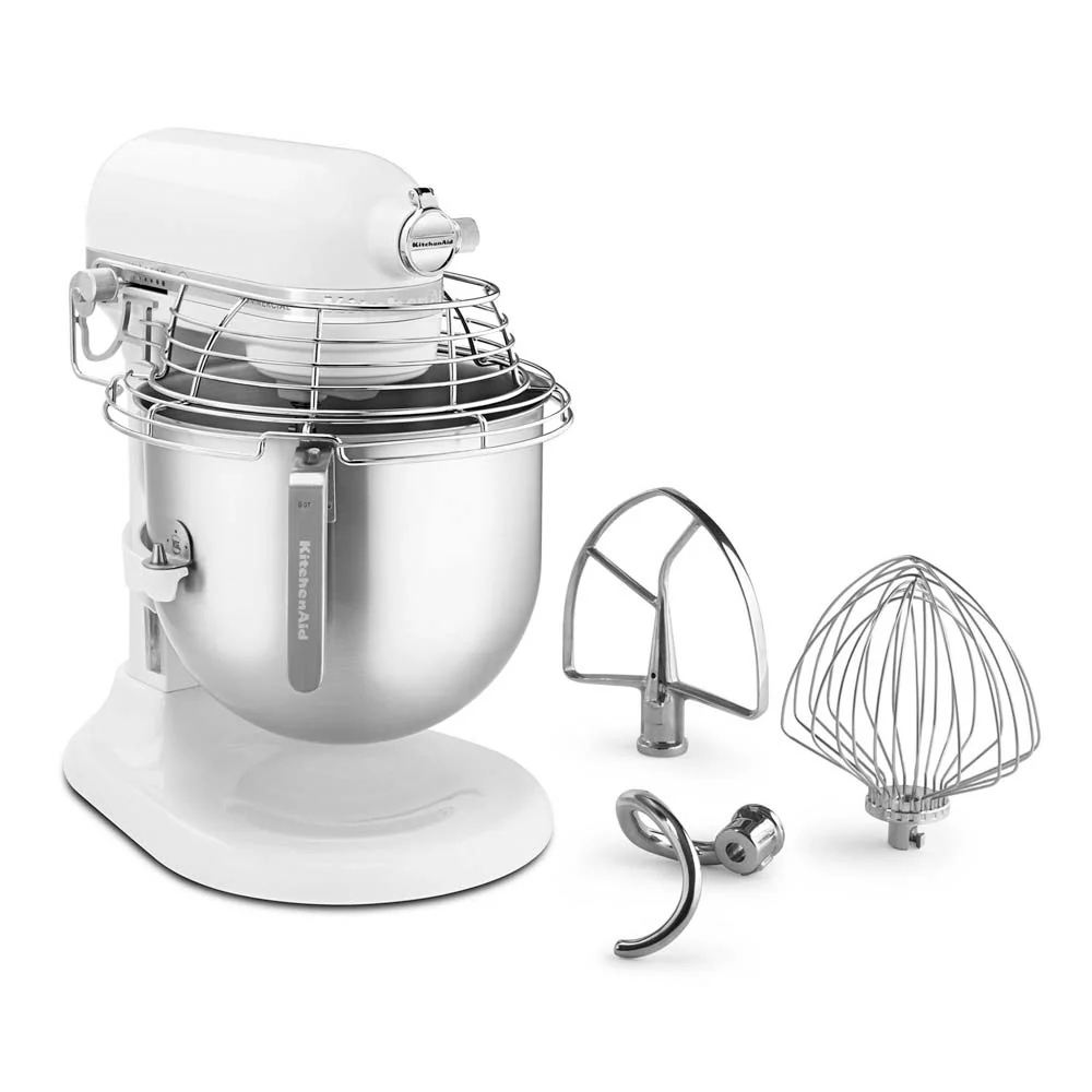 KitchenAid KSMC895WH Planetary Mixer, 8 Quart, Stainless Steel Bowl, White - Image 2