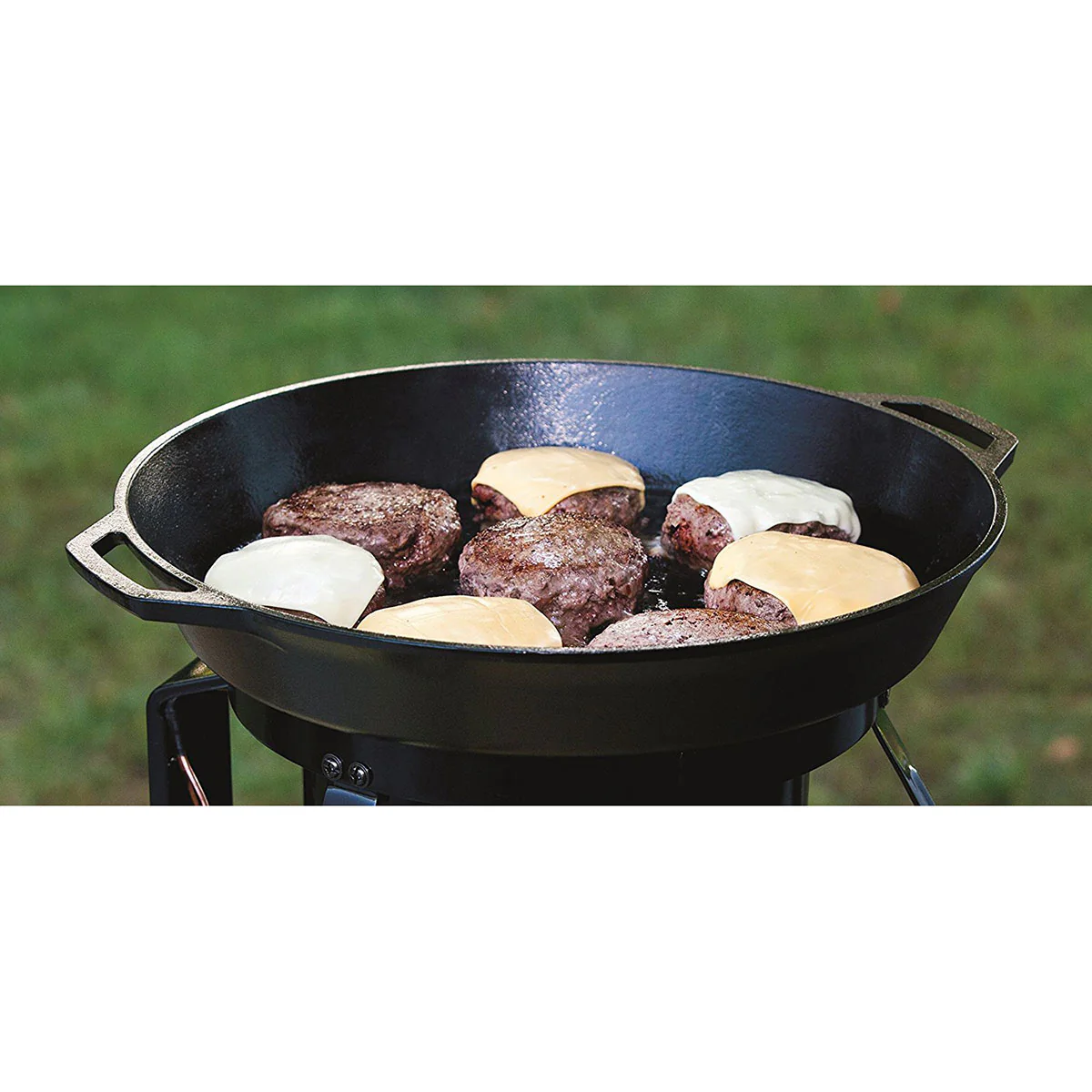 Lodge L17SK3 Cast Iron Skillet w/ Loop Handles, Seasoned, 17" - Image 3