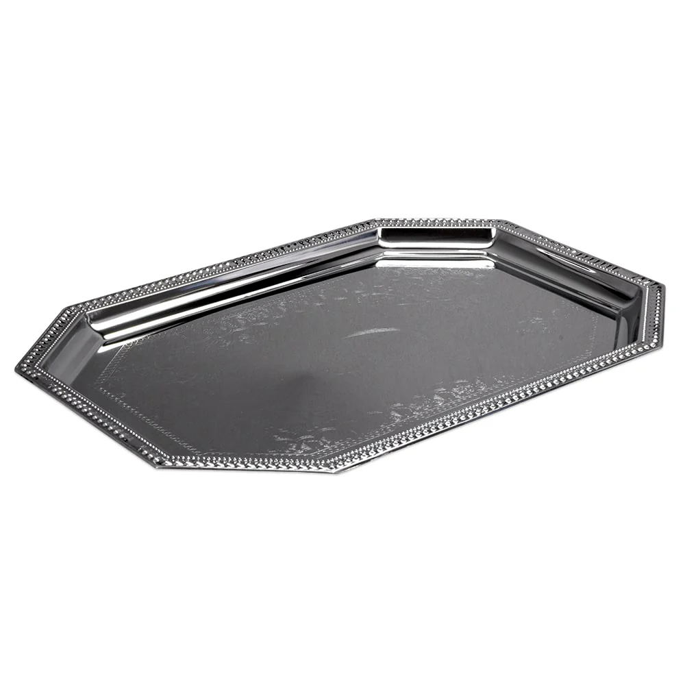 Octagonal Chrome Platter / Tray, 20" x 14" - Image 2