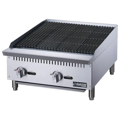 Dukers DCCB24 Gas Countertop Charbroiler, Radiant, 2 Burners, 24" - Image 3