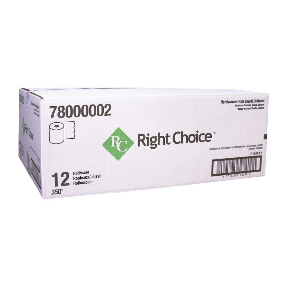 Right Choice Hardwound Roll Towel, Natural, 350 ft., Case of 12 - Image 2