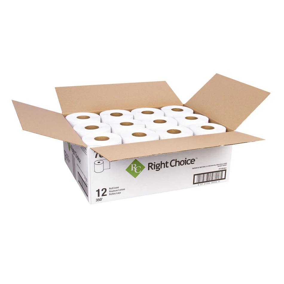 Right Choice Hardwound Roll Towel, White, 350 ft., Case of 12 - Image 3