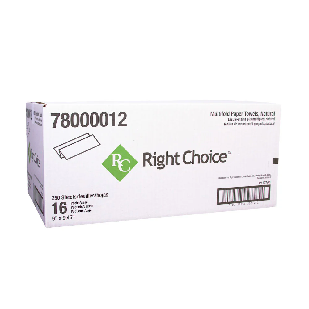 Right Choice Multifold Towel, Natural, 9", Case of 16 - Image 2