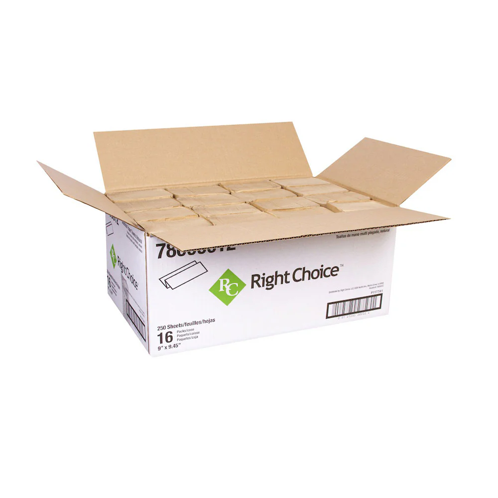 Right Choice Multifold Towel, Natural, 9", Case of 16 - Image 3