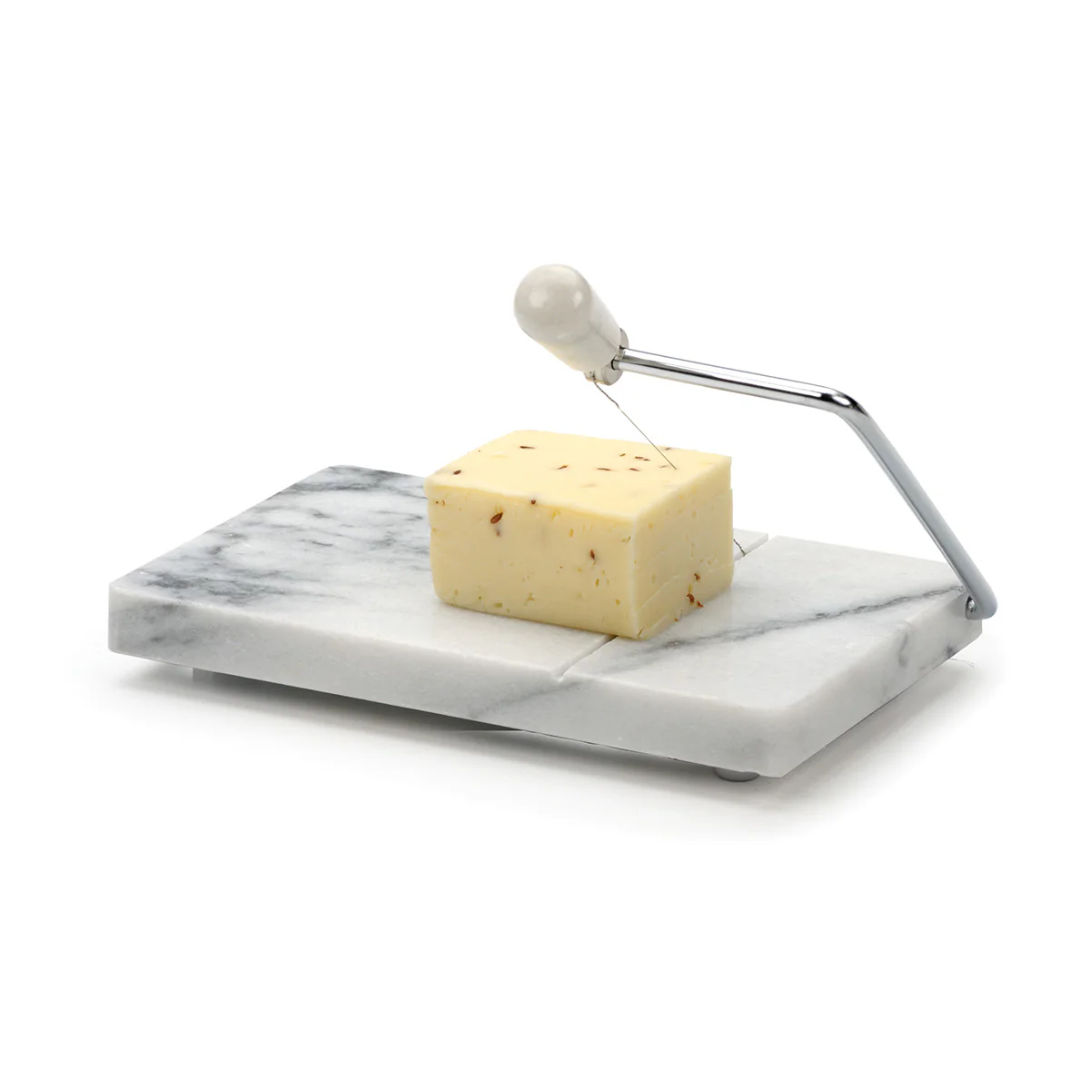 RSVP International WMCS White Marble Cheese Board & Slicer, 8" x 5" - Image 2