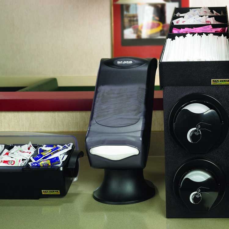 San Jamar H5005SCL Venue Napkin Dispenser w/ Stand, Clear - Image 2