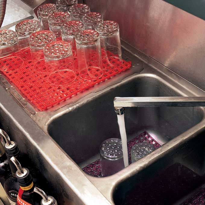 San Jamar VM5280BK Versa-Mat Interlocking Bar Mat / Shelf Liner, Black, 12" x 12" - Image 3