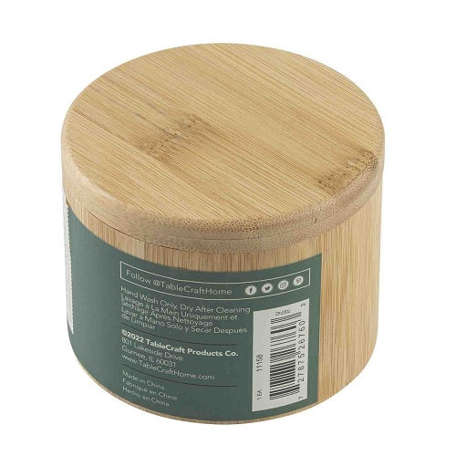 Tablecraft 11158 Round Bamboo Salt Box, with Spoon, 6 oz. - Image 5
