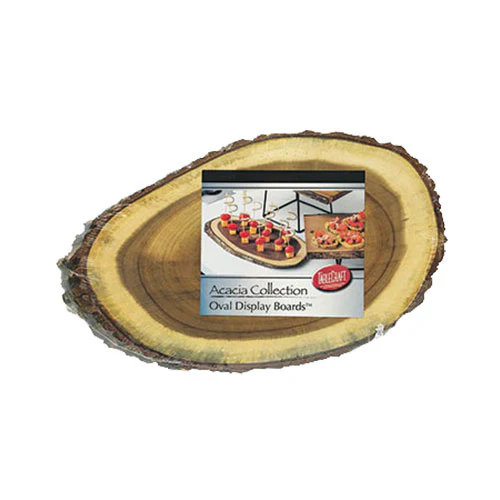 Tablecraft ACAV1608 Acacia Oval Display Board, 16" x 8" - Image 2