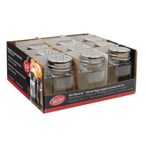 Tablecraft C170-12 Mini Mason Salt & Pepper Shaker, 1.5 oz., Pack of 12 - Image 2