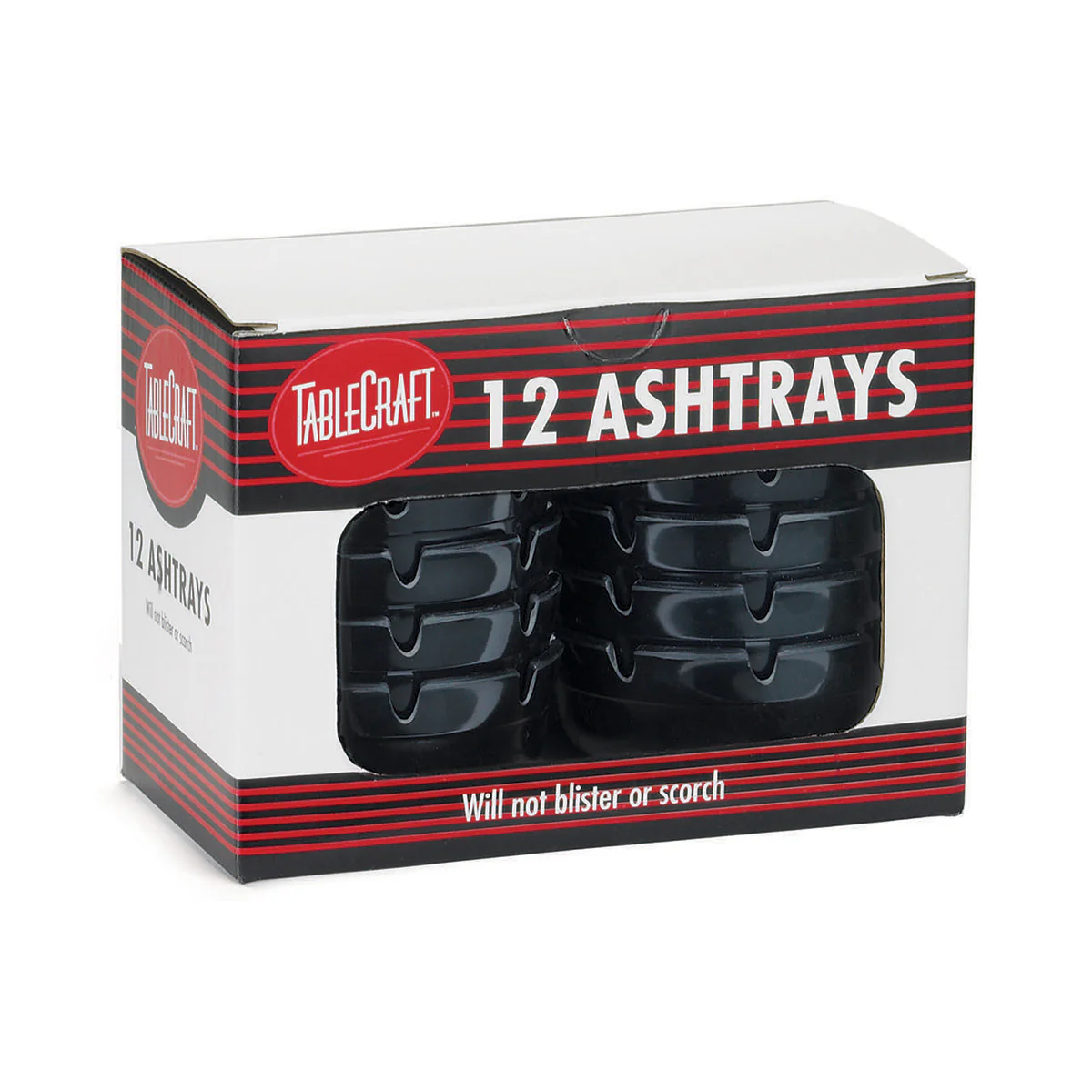 Tablecraft CST363B-1 Deepwell Ashtray, Black, Pack of 12 - Image 2