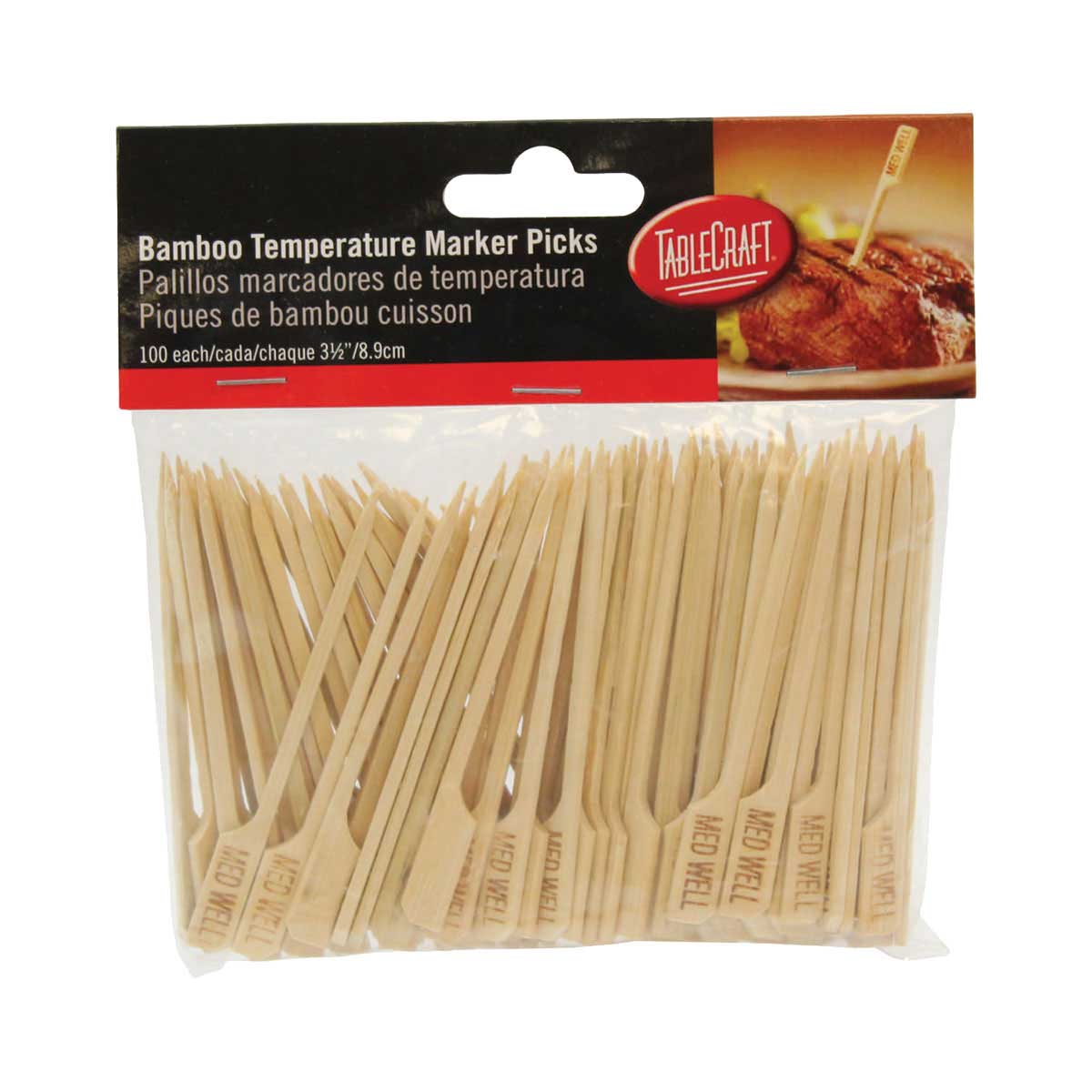 Tablecraft MEDWELL Meat Marker Pick, 3-1/2", Pack of 100 - Image 2