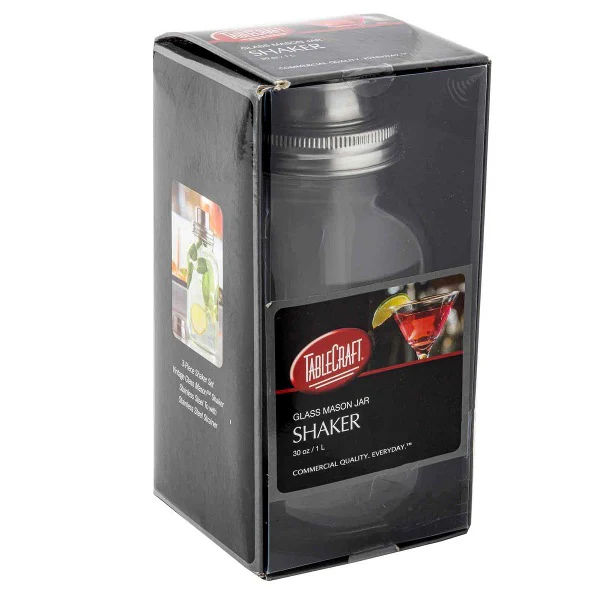 Tablecraft MJS30 Mason Jar Cocktail Shaker, 30 oz. - Image 2