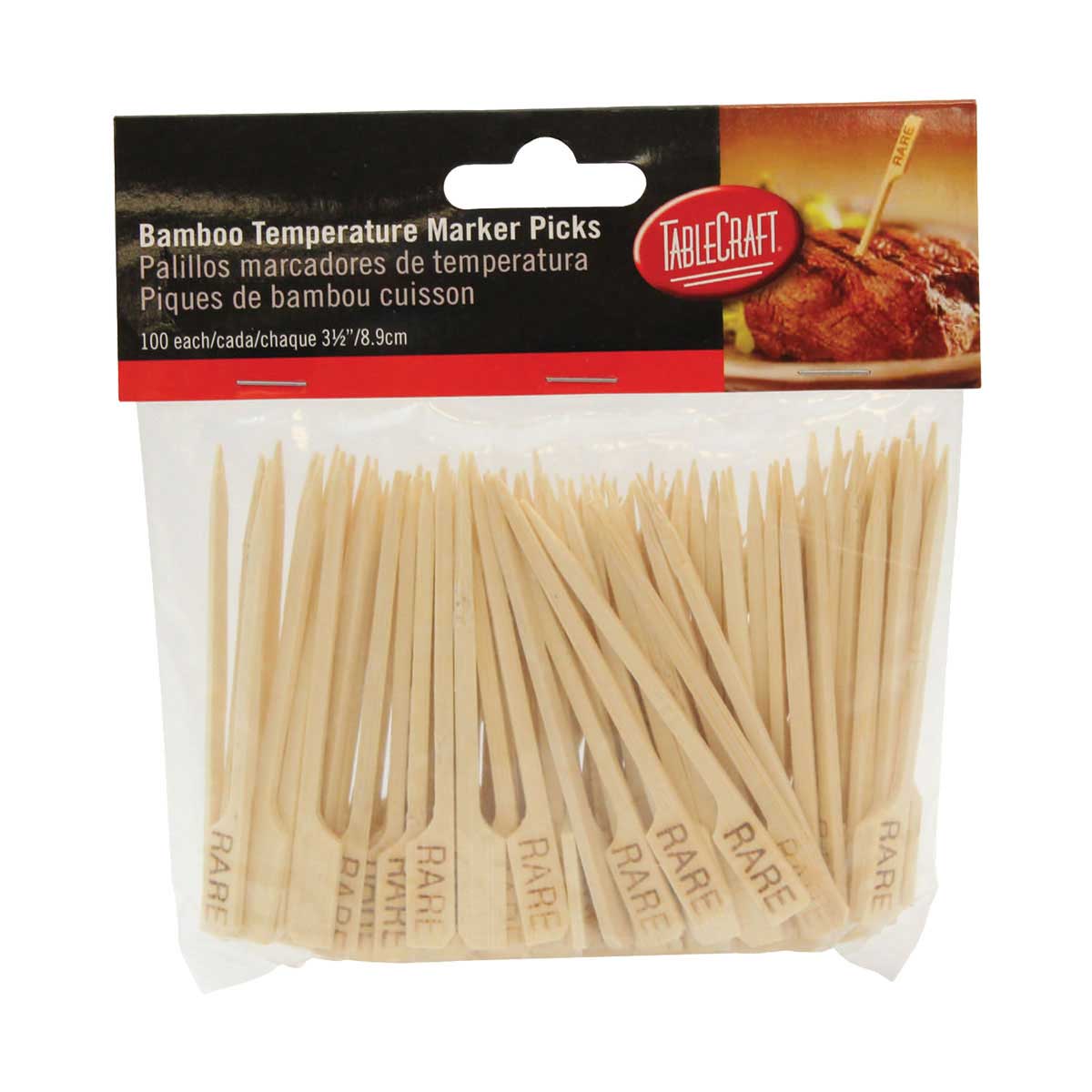 Tablecraft RARE Meat Marker Pick, 3-1/2", Pack of 100 - Image 2