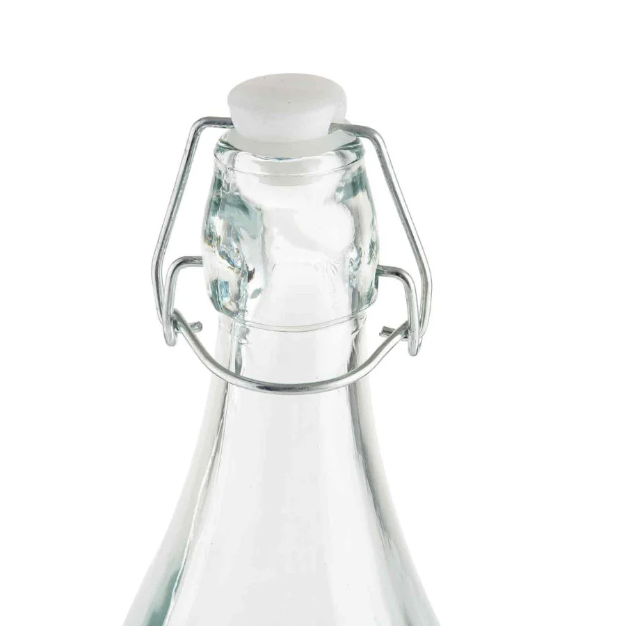 Tablecraft RSB33 Cash & Carry Prima Glass Re-sealable Bottle, 34 oz. - Image 3