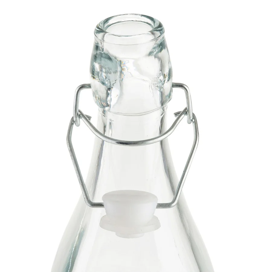 Tablecraft RSB33 Cash & Carry Prima Glass Re-sealable Bottle, 34 oz. - Image 4