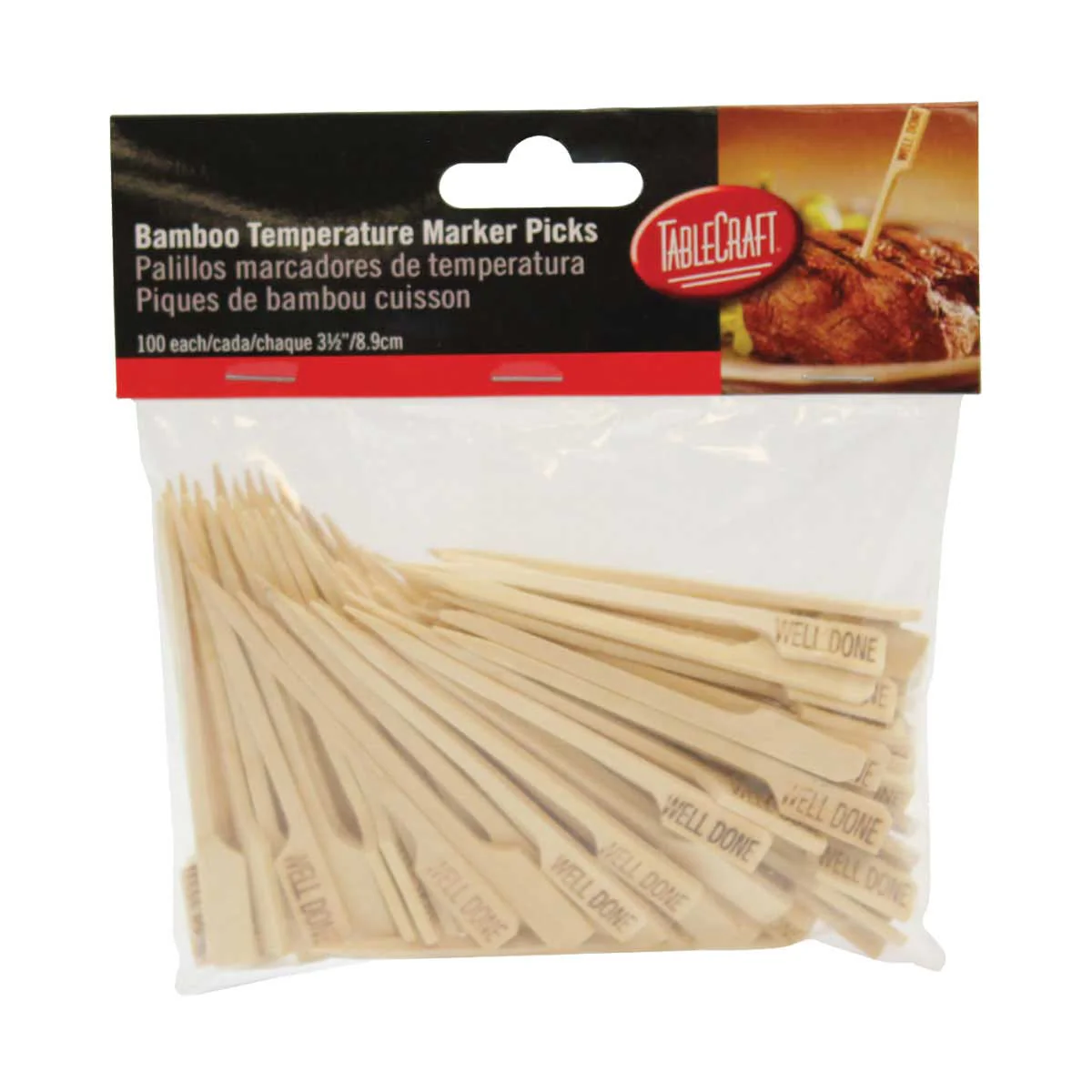 Tablecraft WELLDONE Meat Marker Pick, 3-1/2", Pack of 100 - Image 2