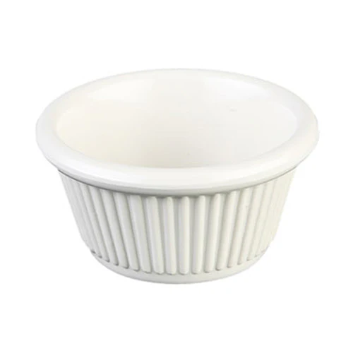 Thunder Group ML509B Fluted Melamine Ramekin, Bone White, 2 oz.