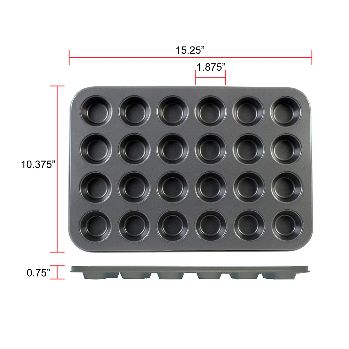 Thunder Group SLKMP124 Muffin Pan, Sheet of 24 - Image 3