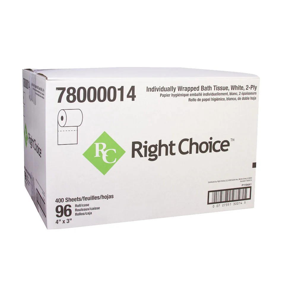 Toilet Paper, Individually Wrapped, 2-ply, 4" Wide, Case of 96 - Image 3
