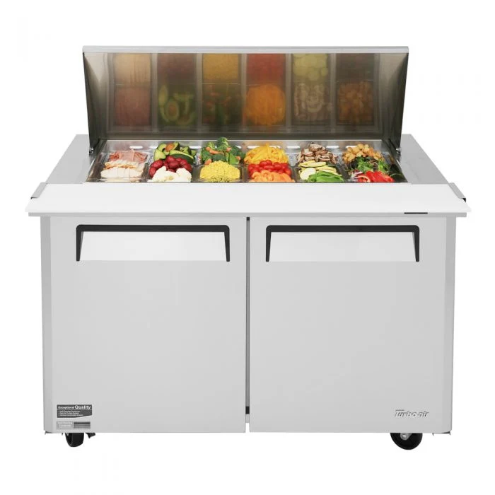 Turbo Air MST-48-18-N M3 Series Solid 2 Door Mega-Top Refrigerated Food Prep Table, 48" - Image 2