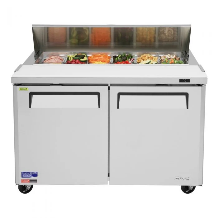 Turbo Air MST-48-N M3 Series Solid 2 Door Mega-Top Refrigerated Food Prep Table, 48" - Image 2