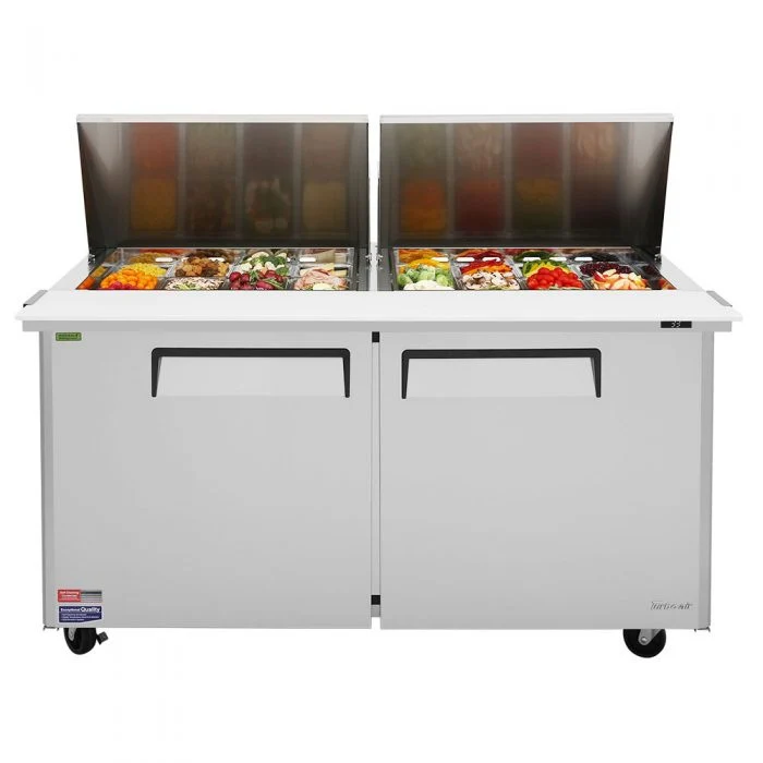 Turbo Air MST-60-24-N M3 Series Solid 2 Door Sandwich / Salad Refrigerated Prep Table, 60" - Image 2